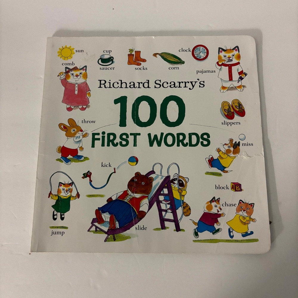 Richard Scarry's 100 First Words Busytown Board Book Children's Learning Book